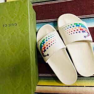 Gucci rainbow pursuit slide sandal